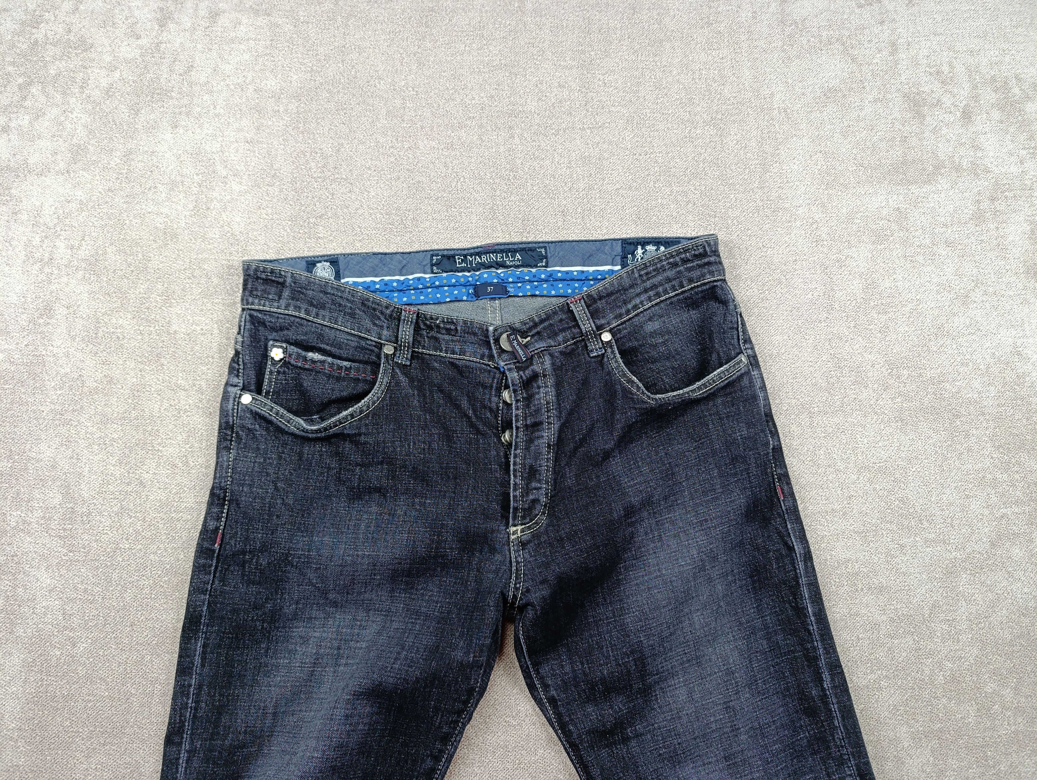 E. Marinella E.MARINELLA JEANS MILANO BUTTON FLY SLIM FIT FOR 100 YEARS Size US 37 - 11 Thumbnail