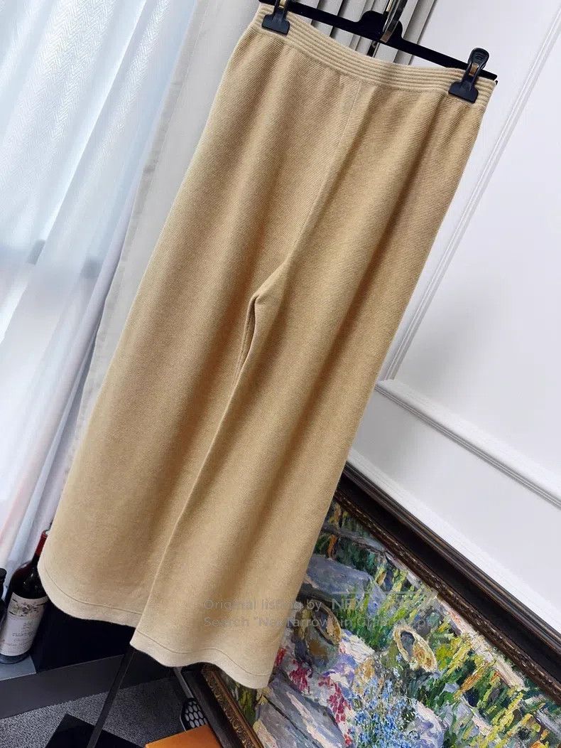Loro Piana Loro Piana Yellow Gradient Cashmere Knit Wide Leg Trousers Size 28" / US 6 / IT 42 - 2 Thumbnail
