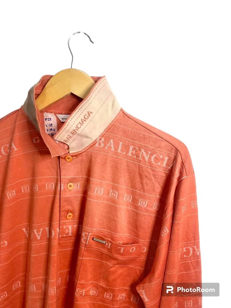 Balenciaga × Vintage Vintage 90s Polo Long Shirt Balenciaga Size US L / EU 52-54 / 3 - 8 Thumbnail