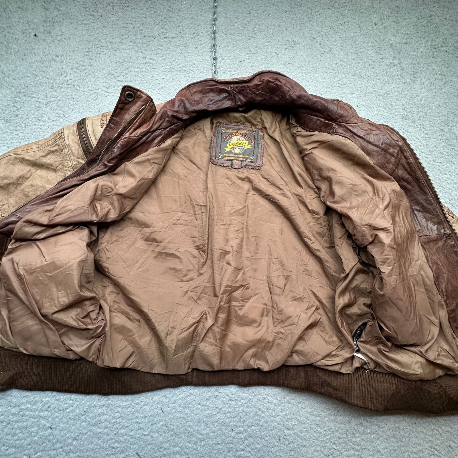 Adventure Bound VTG 90s Adventure Bound Bomber Leather Jacket Womens Medium Size M / US 6-8 / IT 42-44 - 10 Thumbnail