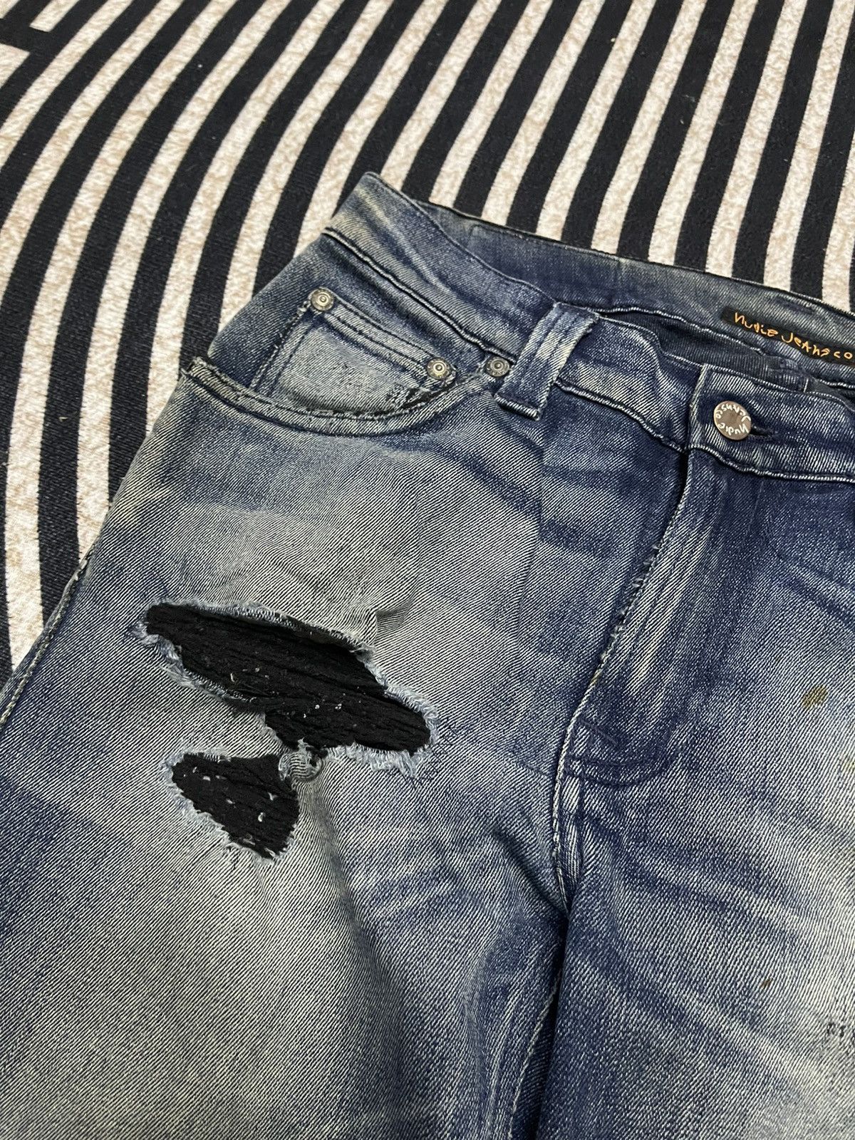 Nudie Jeans 2000s NUDIE JEANS CO SKINNY JEANS WASHABLE DISTRESSED JEANS Size US 29 - 8 Thumbnail
