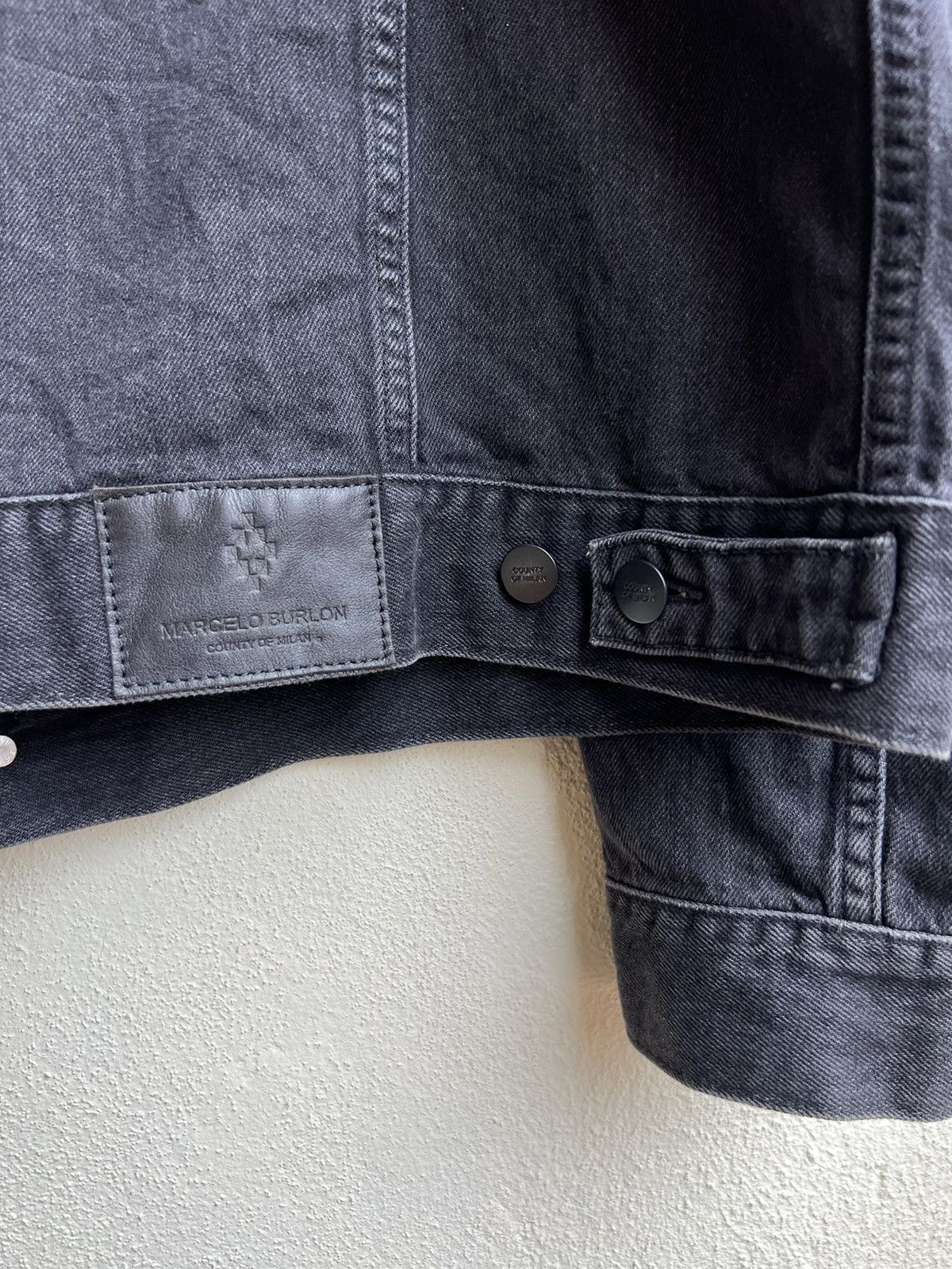 Marcelo Burlon Burning 🔥 Basketball Fade Black Denim Trucker Jacket Size US XXL / EU 58 / 5 - 14 Thumbnail