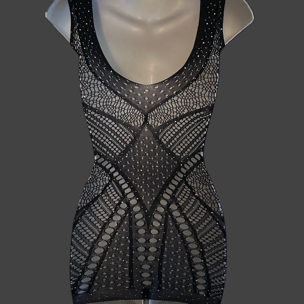 WISDOM Sexy Seamless Mesh Bodycon lingerie Mini Dress Size ONE SIZE - 2 Thumbnail