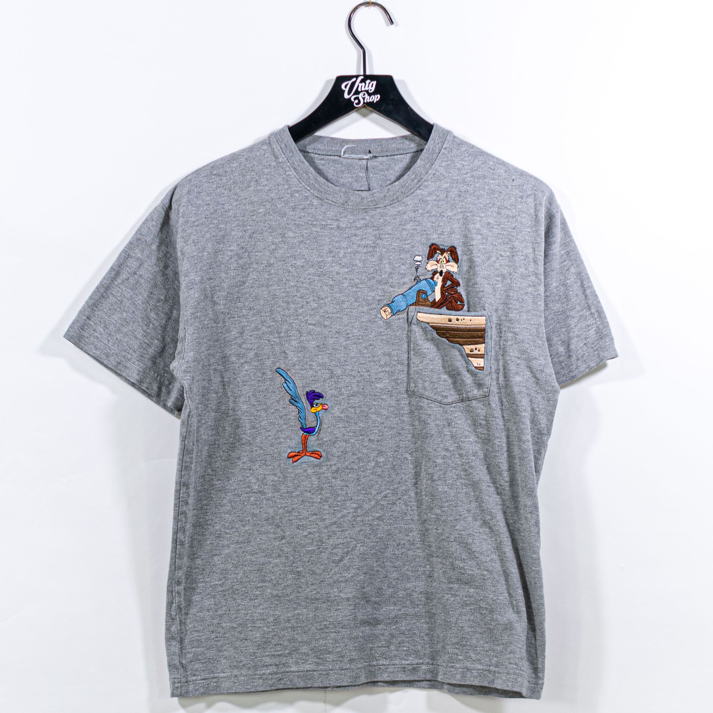 Vintage × Warner Bros Looney Tunes Wile E Coyote RoadRunner Pocket T-Shirt VTG Size US M / EU 48-50 / 2 - 1 Thumbnail