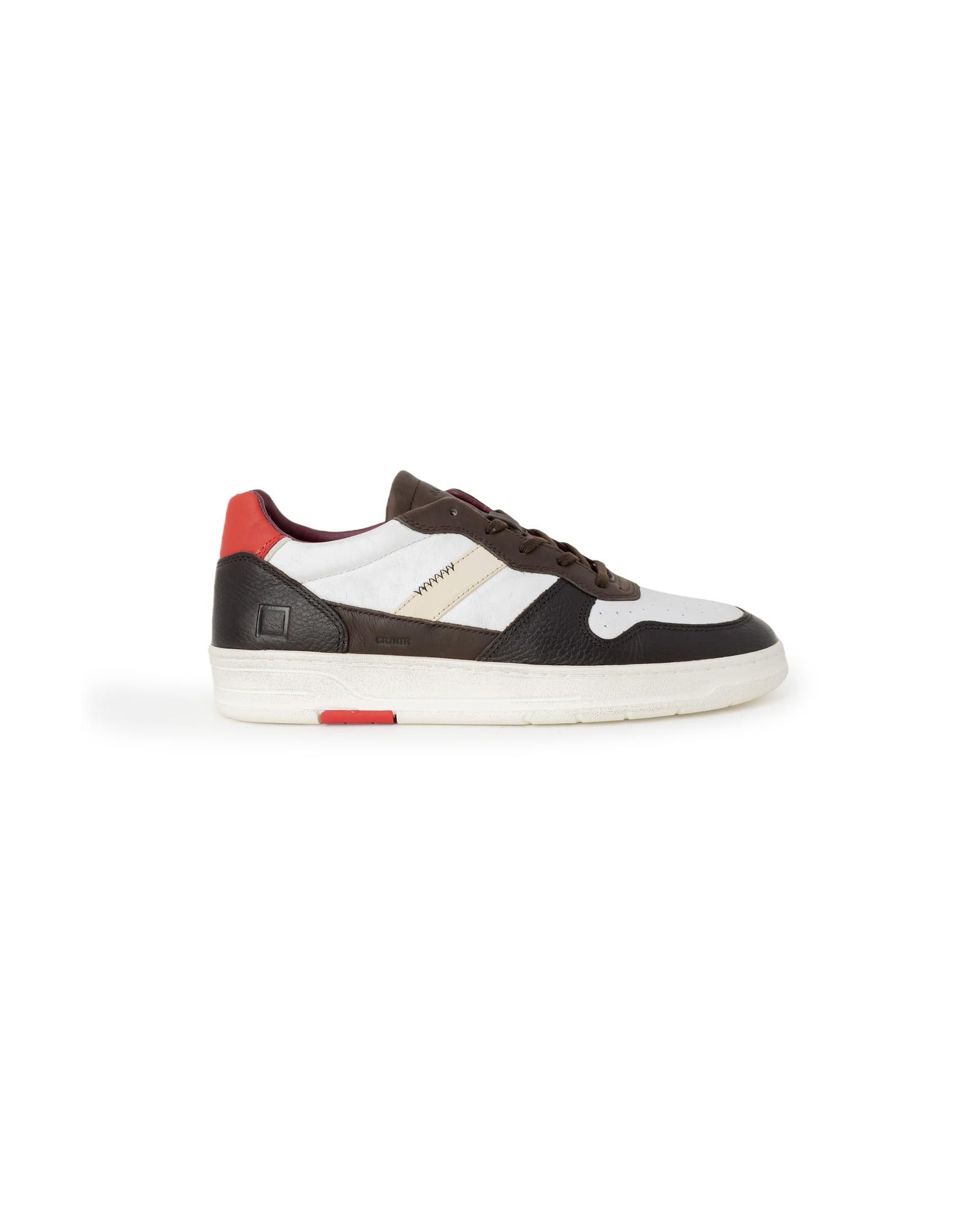 image of D A T E Lace-Up Leather Sneakers With Rubber Sole in Brown, Men's (Size 9)
