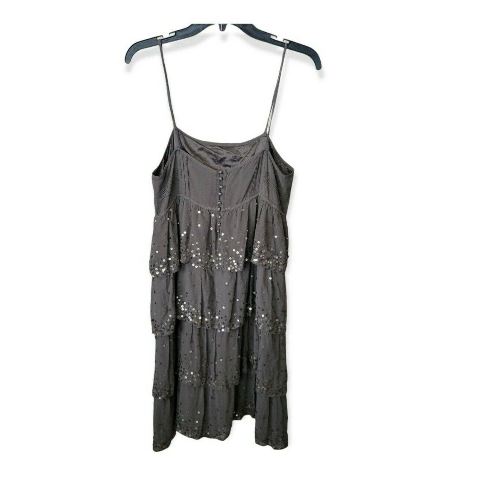 Massimo Dutti Massimo Dutti GREY SEQUIN PARTY DRESS 100% Silk Size 10 Size L / US 10 / IT 46 - 2 Thumbnail