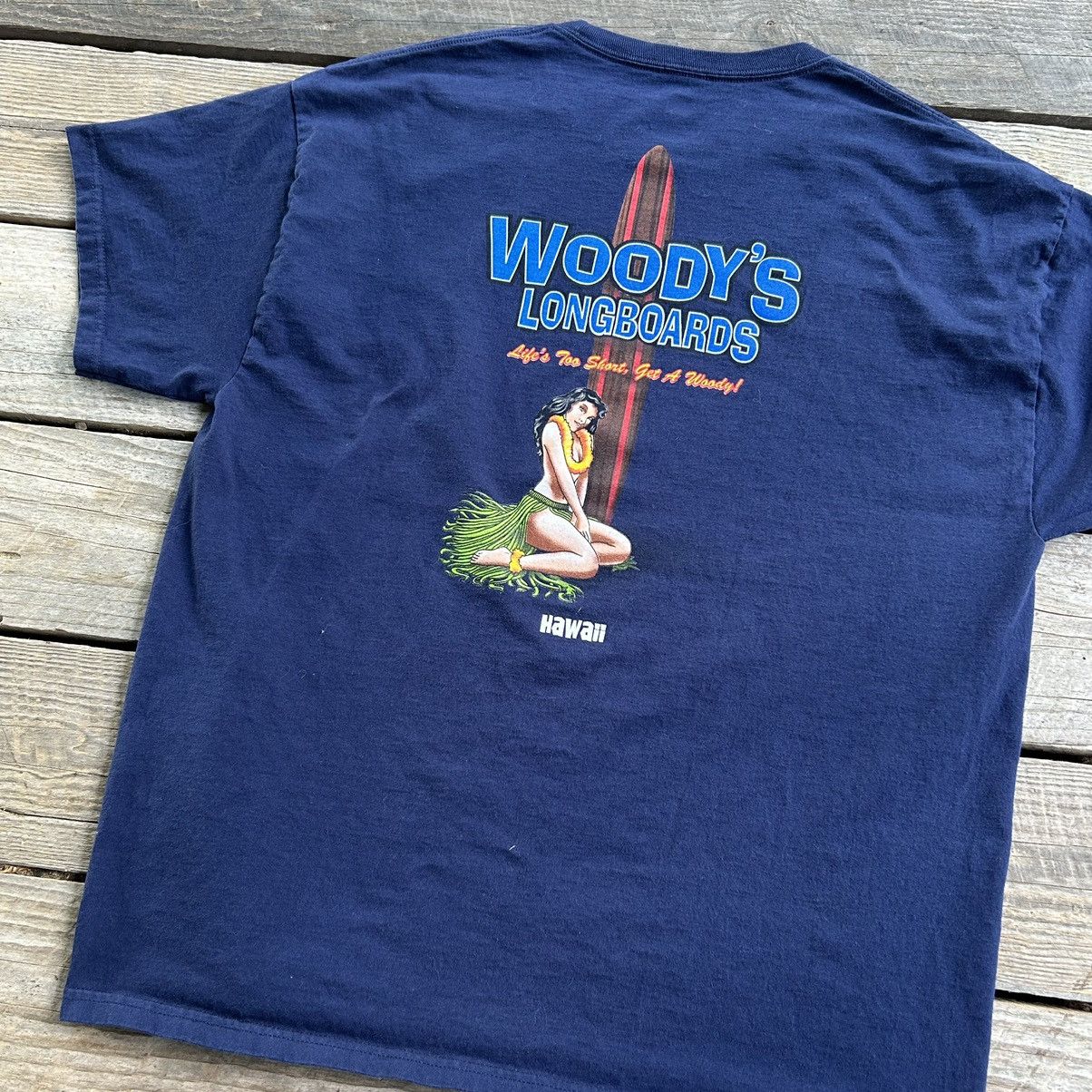 Vintage Vintage Y2K Woody’s Longboards Hawaii Surf Style T Shirt Size US XL / EU 56 / 4 - 1 Thumbnail