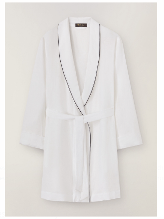 image of Loro Piana O1Srvl11E0424 Petite Nevada Robe In White, Men's (Size Small)