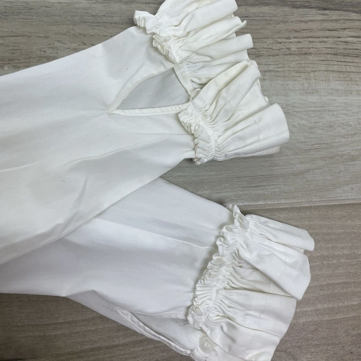 RARE VINTAGE MIU MIU Women’s White Blouse Ruffle Sleeve