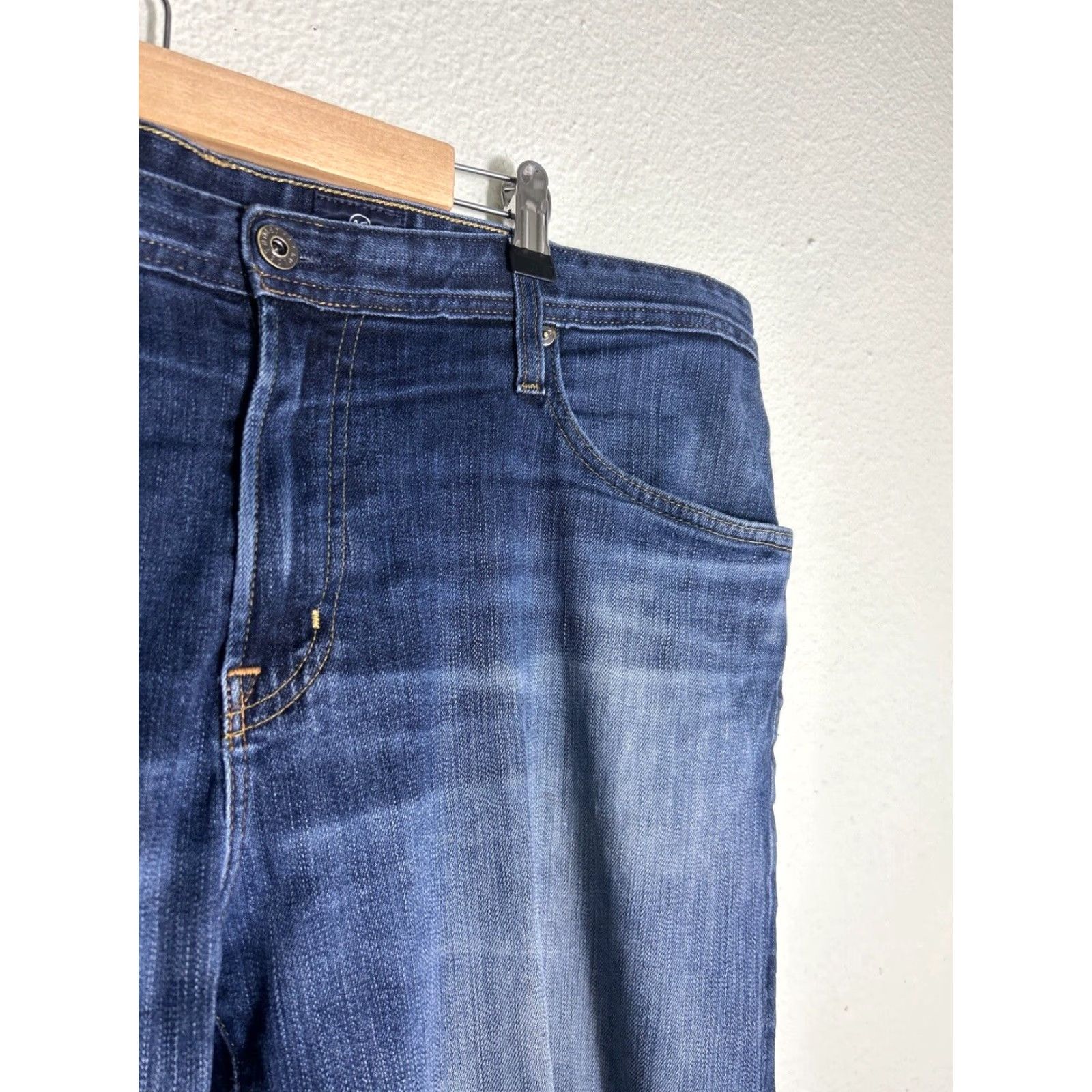 Vintage AG Adriano Goldschmied The Graduate Jeans Men Dark Wash 40x32 Straight Blue Size US 38 / EU 54 - 6 Thumbnail