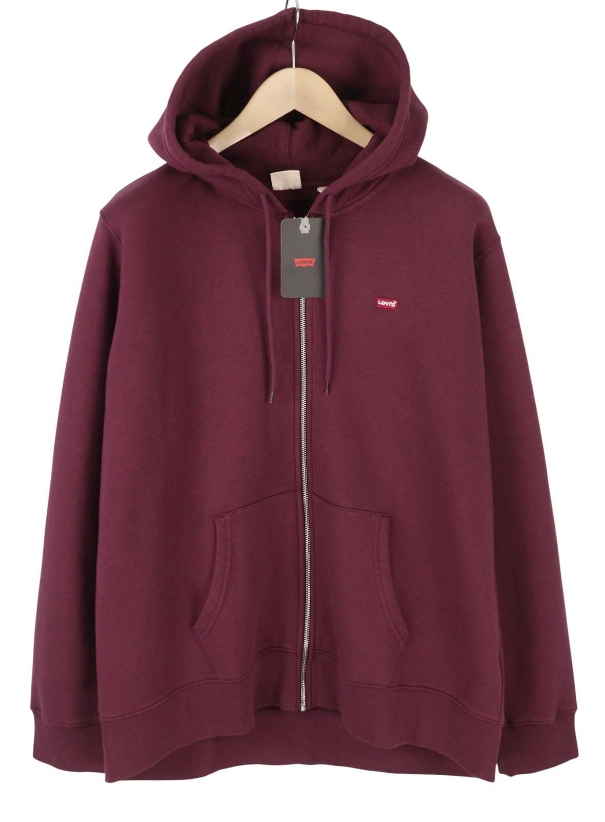 Levi's STANDARD FIT XL Burgundy Full Zip Patch Logo Hoodie 87114 Size US XL / EU 56 / 4 - 1 Thumbnail