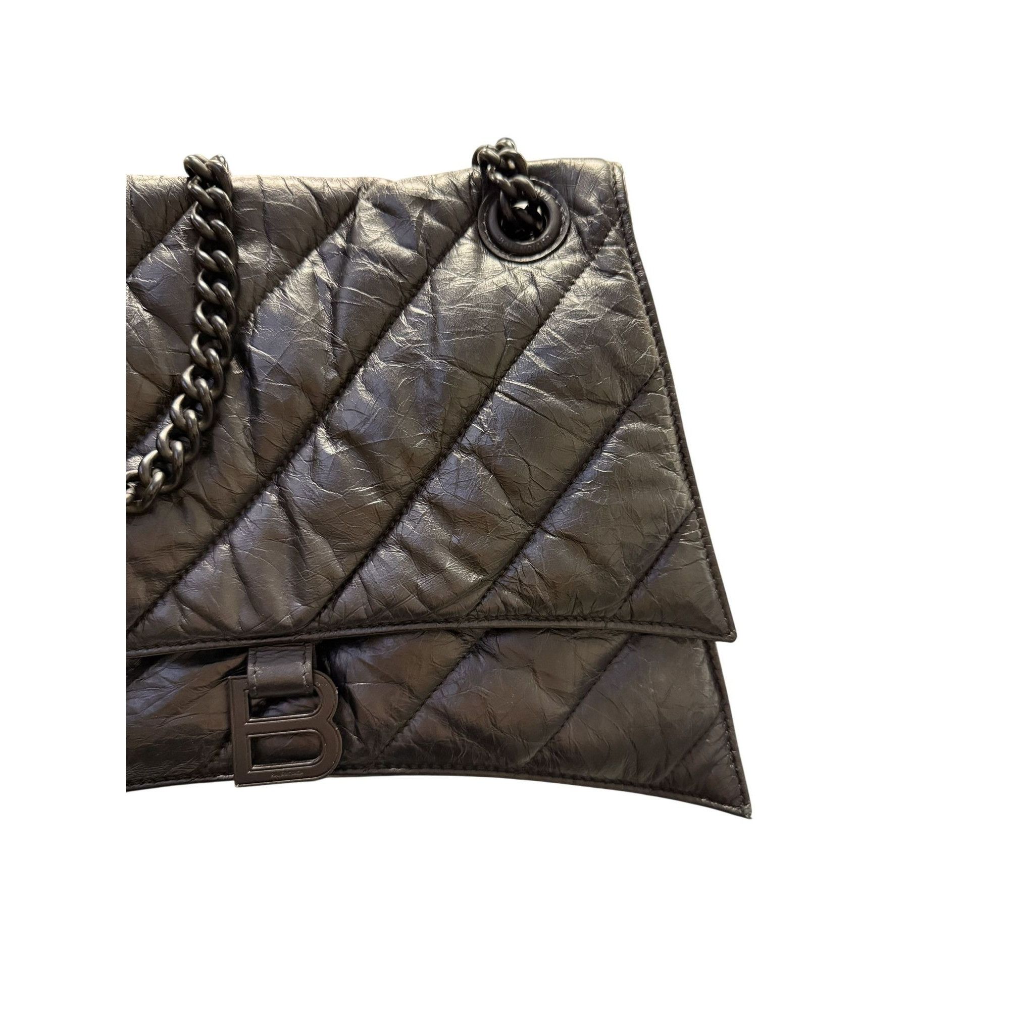 Balenciaga Balenciaga Quilted Black Leather Shoulder Bag With Chain Str Size ONE SIZE - 7 Thumbnail