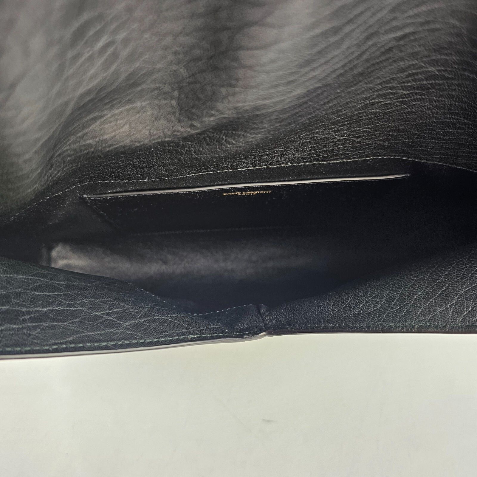 Saint Laurent Paris SAINT LAURENT Cassandre Large Black Leather Envelope Pouch B Size ONE SIZE - 8 Thumbnail