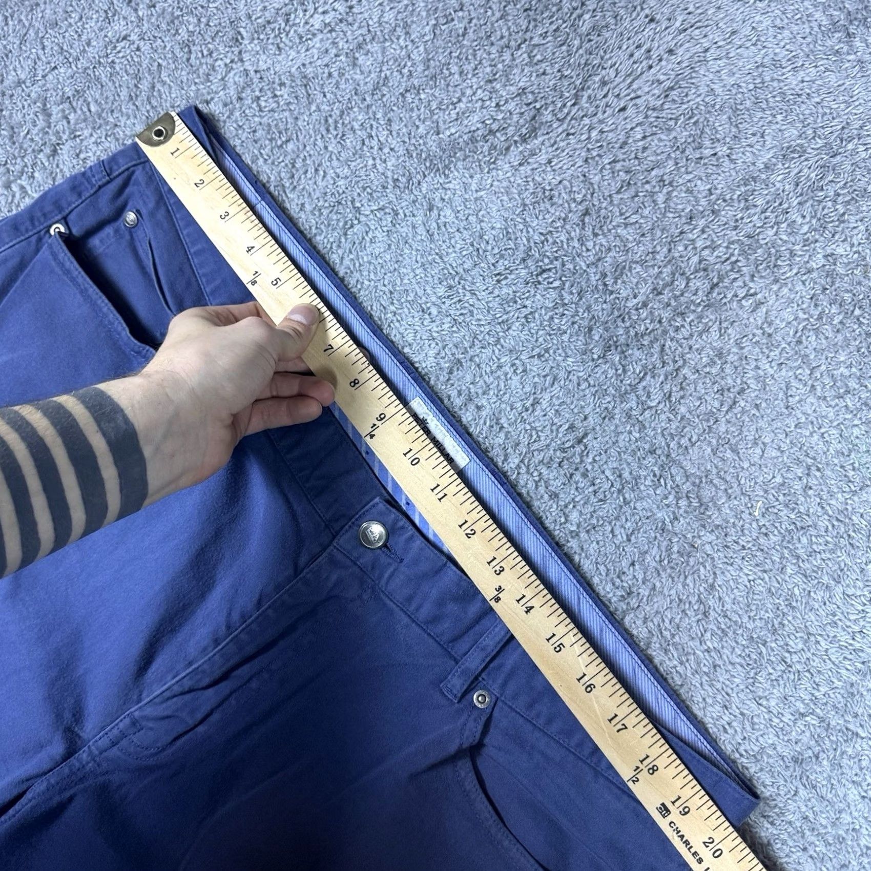 Peter Millar Peter Millar Ultimate Sateen Pants Mens 40x30 5 Pocket Stretch Casual Chino Modern Classic Blue Solid Size US 40 / EU 56 - 4 Thumbnail