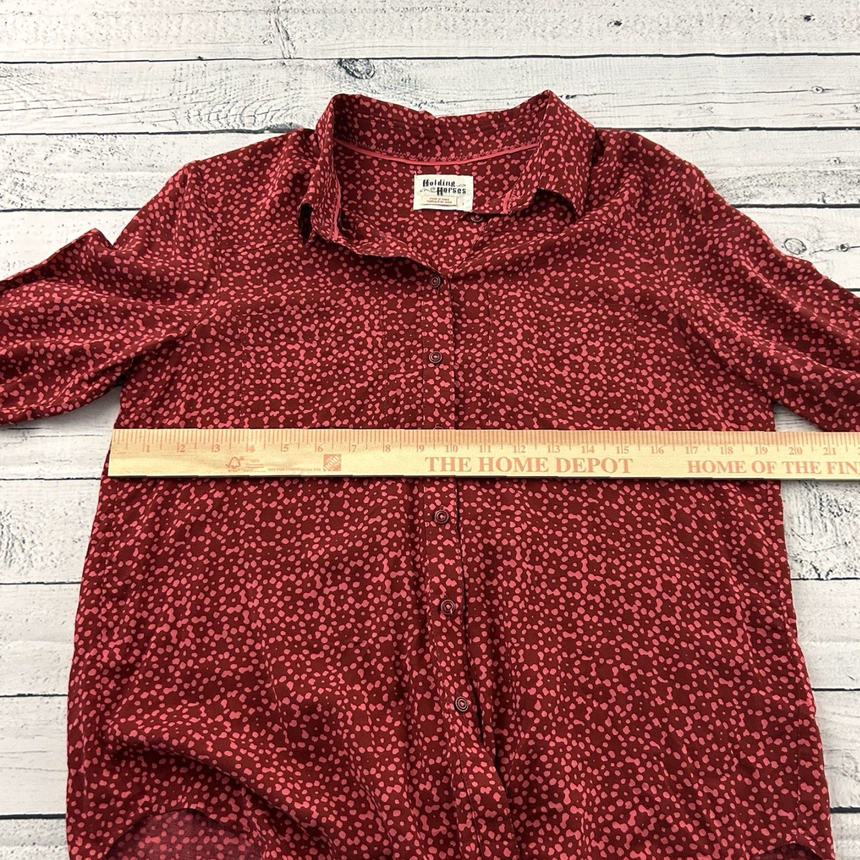 Anthropologie Holding Horses Shirt Women's 2 Long Sleeve Button-Up Maroon Purple Anthropologie Vintage: No, 2 (Adult) Women’s Button-Front Cotton Casual Charcoal? Size XS / US 0-2 / IT 36-38 - 4 Thumbnail