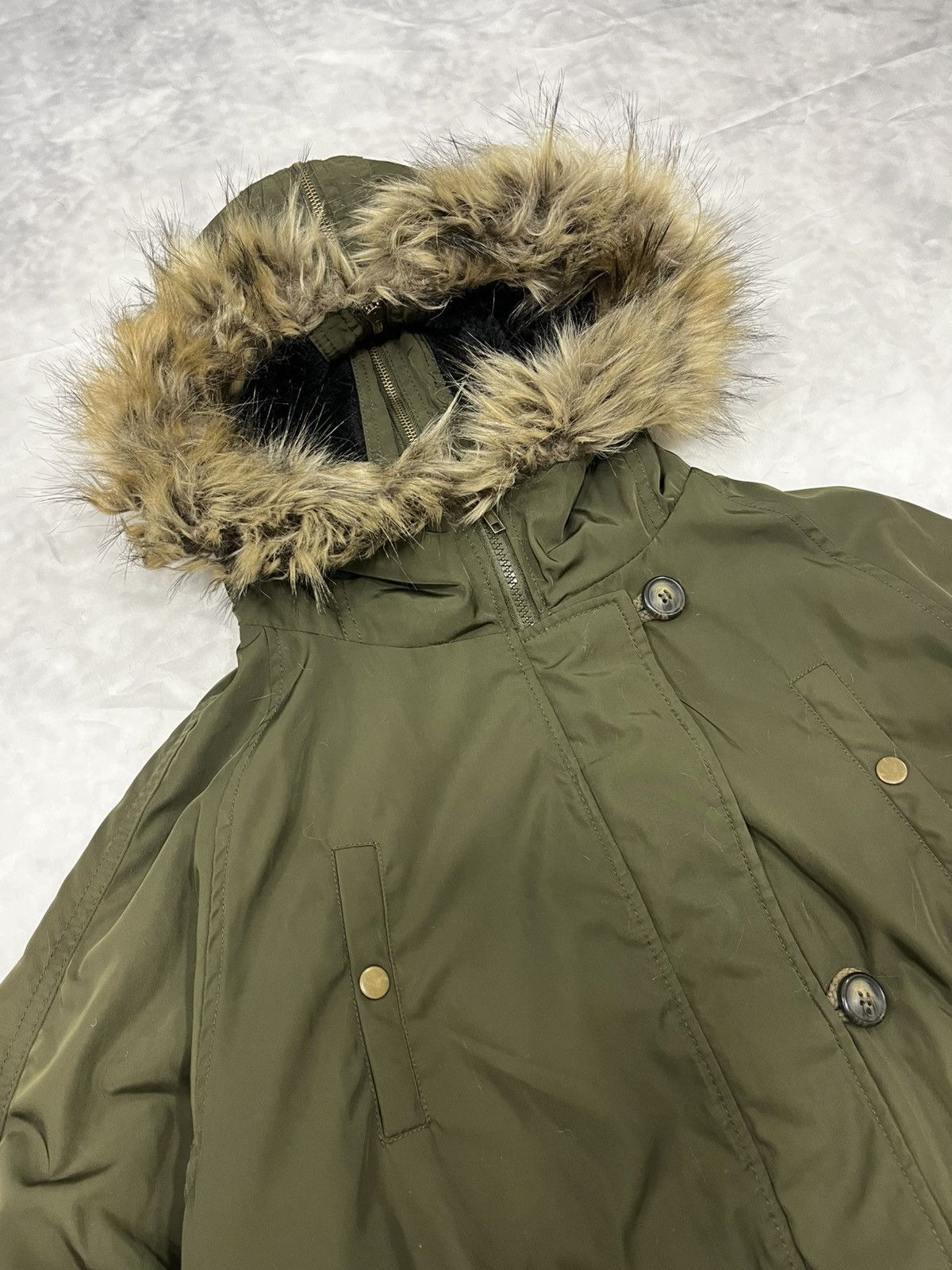 Vintage Vintage Y2K Fur Hood Cropped Bomber Jacket Size US XL / EU 56 / 4 - 2 Thumbnail
