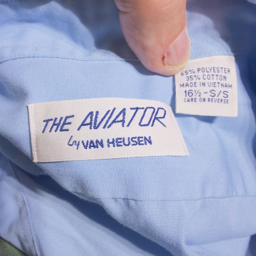 Van Heusen Pilot Uniform Men's Blue Short Sleeve Shirt The Aviator By Size US L / EU 52-54 / 3 - 5 Thumbnail