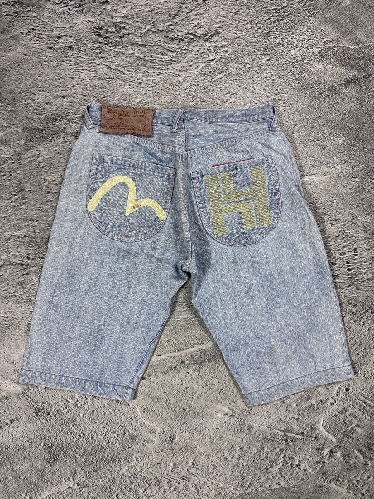 Evisu × Japanese Brand × Vintage Baggy Denim Shorts Jorts Evisu