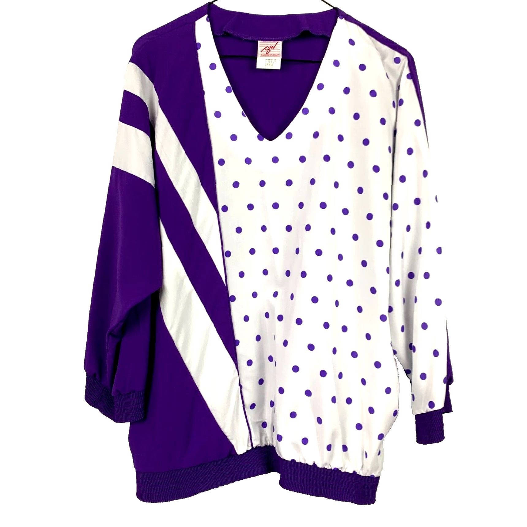 GRAFF VINTAGE Graff Purple Shirt 80s Abstract Art To Wear Funky Goldbergs L READ LG Purple Graff Shirt 1980s Mens Size L / US 10 / IT 46 - 2 Thumbnail
