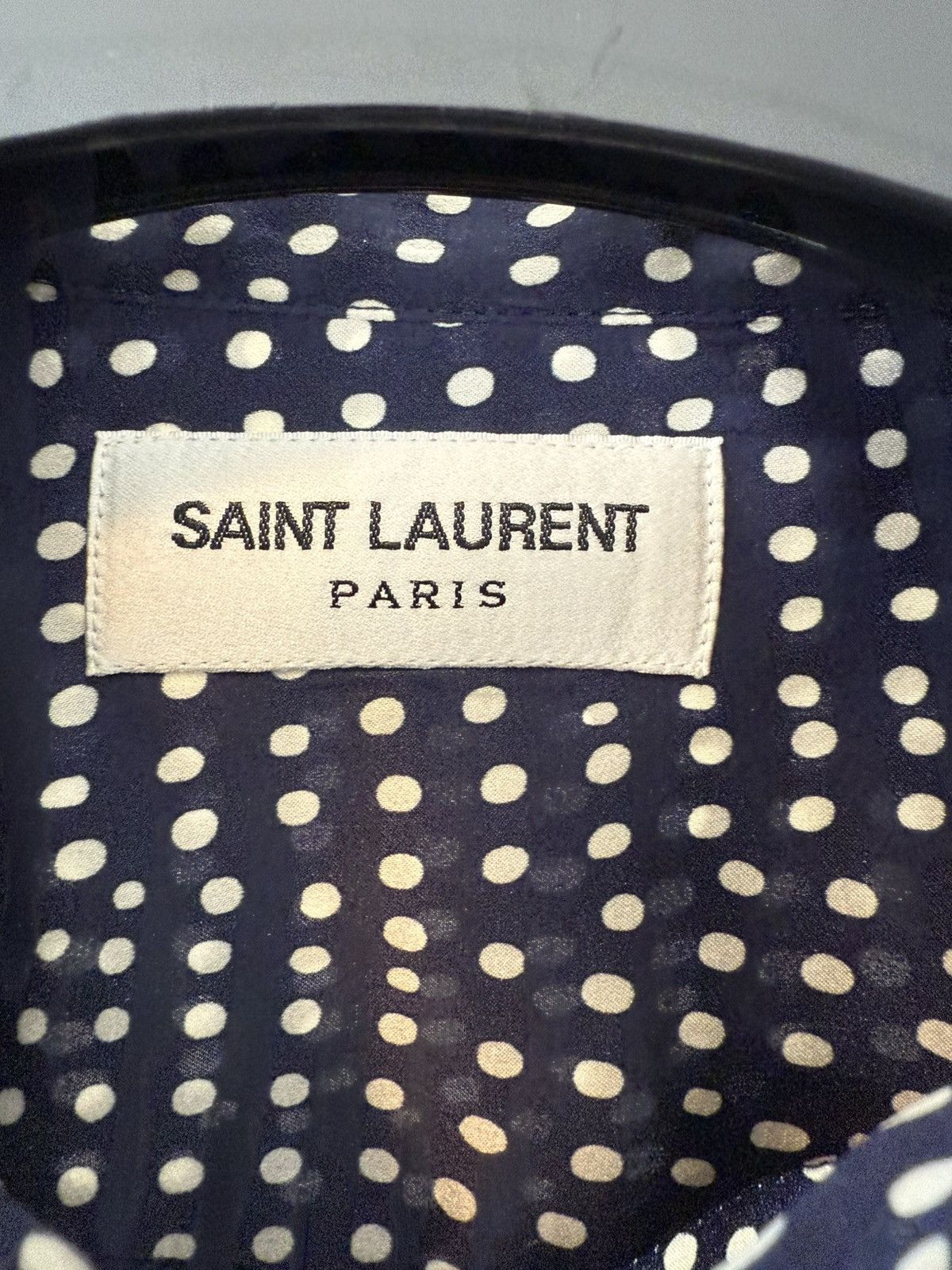Saint Laurent Paris SS21 Saint Laurent Silky Polka Dot Shirt Size US M / EU 48-50 / 2 - 12 Thumbnail