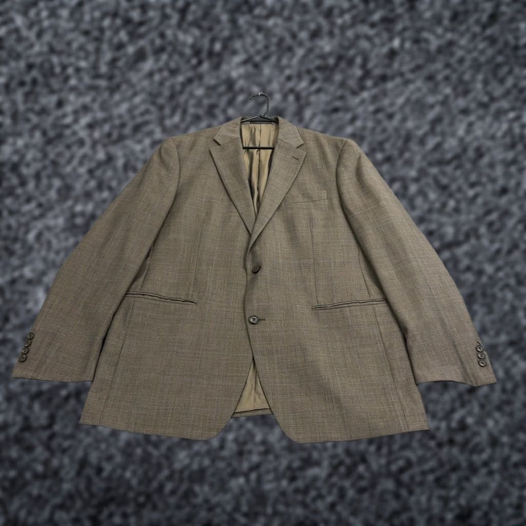Ralph Lauren Lauren Ralph Lauren Blazer Mens 44L Brown Wool Plaid Glen Check Sport Coat Size 44R - 1 Thumbnail