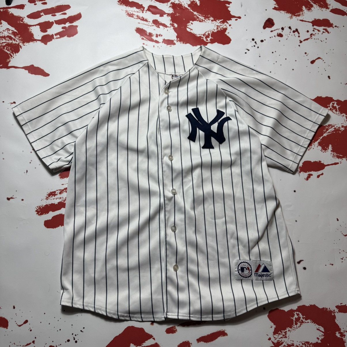 Majestic × New York Yankees × Vintage vintage 90s majestic x new york yankees jersey very rare Size US XL / EU 56 / 4 - 4 Thumbnail