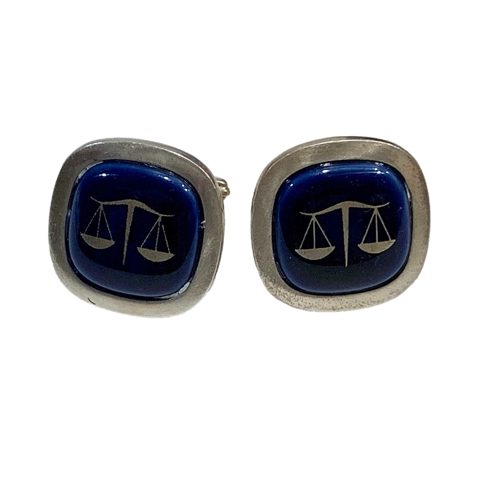 Vintage Hermann Siersbol Mid Century Sterling Silver Cufflinks LIBRA Size ONE SIZE - 7 Thumbnail