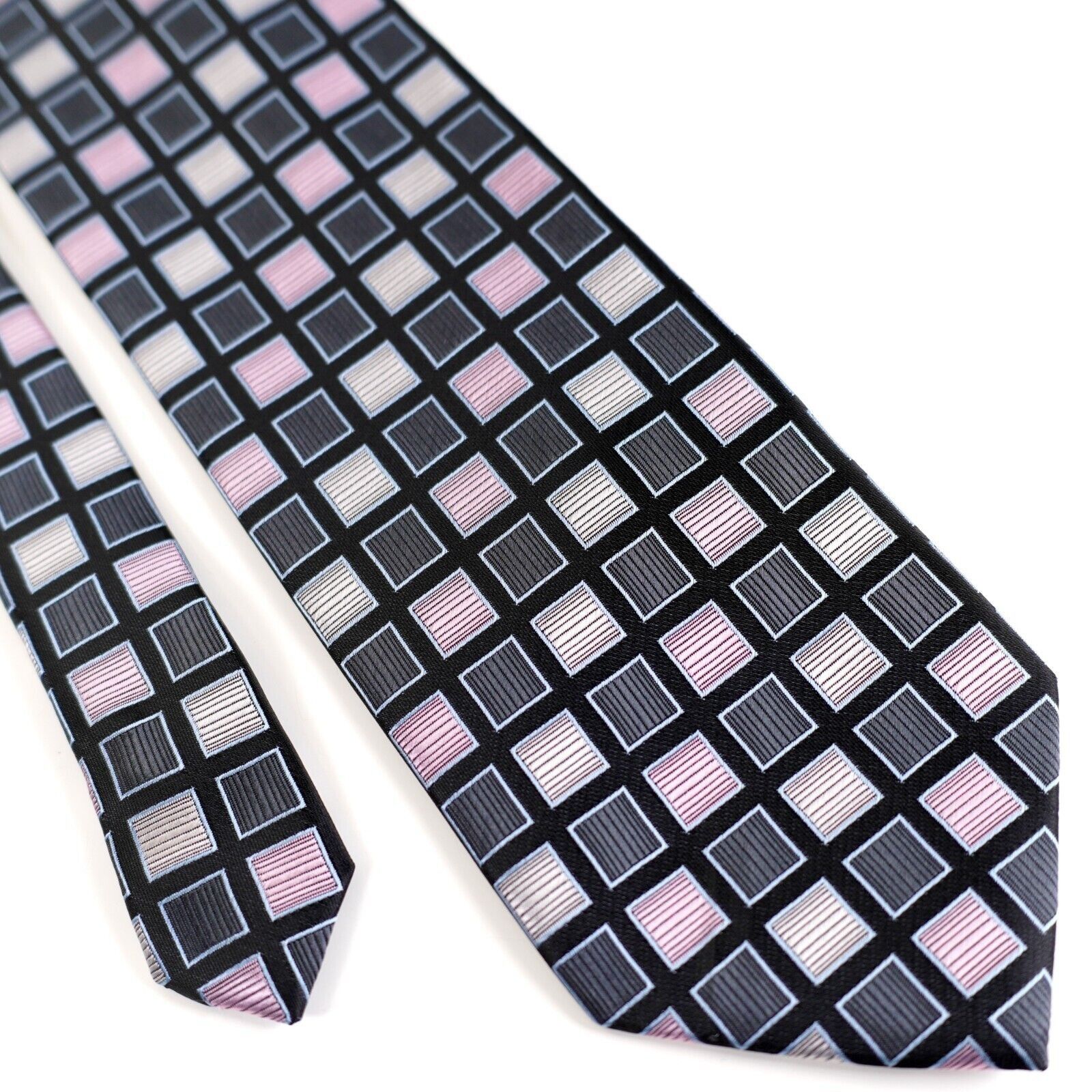Bergamo New York Bergamo New York Black Pink White Check Ribbed Woven Polyest Size ONE SIZE - 1 Thumbnail