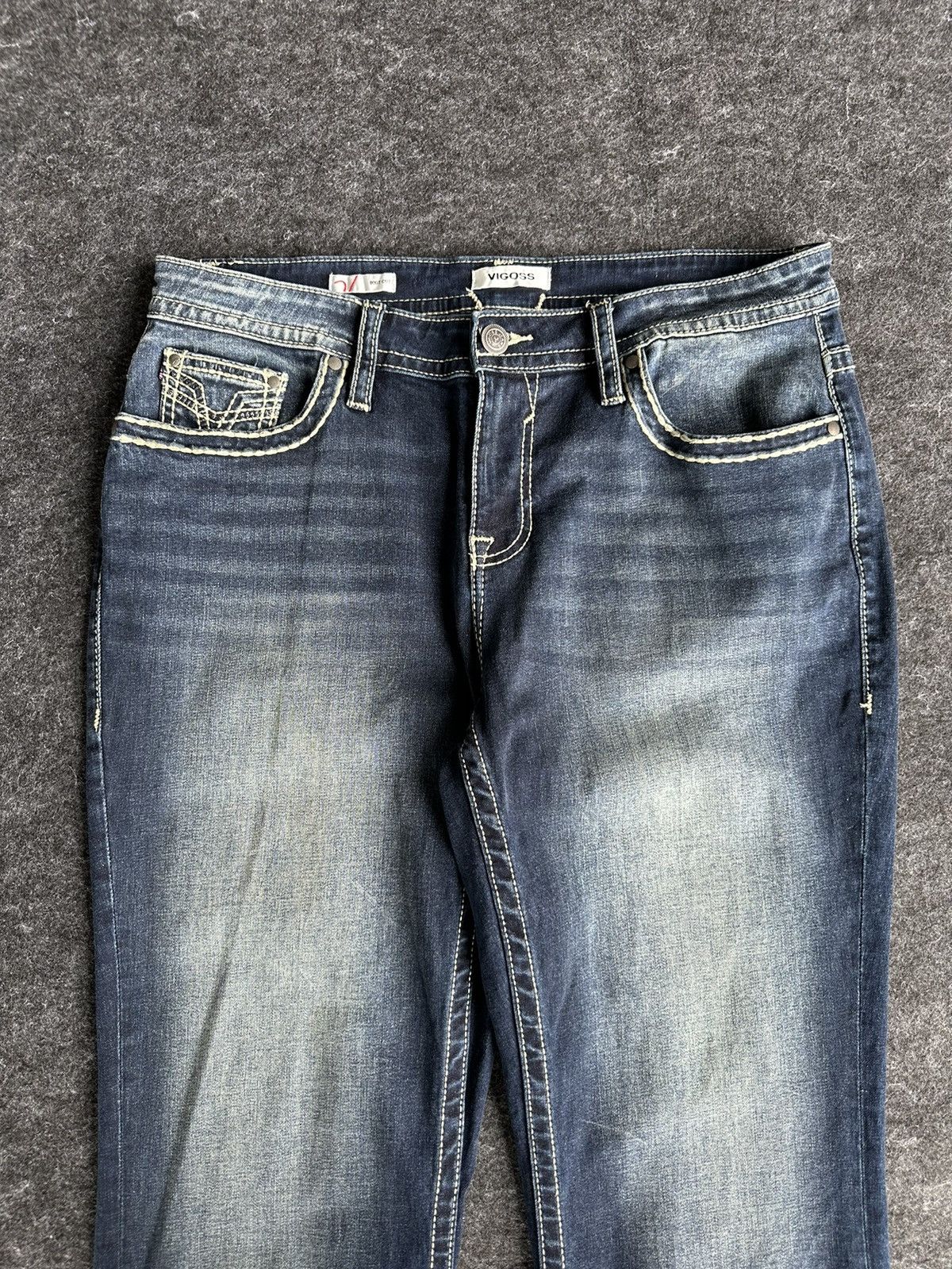 If Six Was Nine Vigoss Flare Baggy Blue Washed Denim D463 Size US 35 - 2 Thumbnail