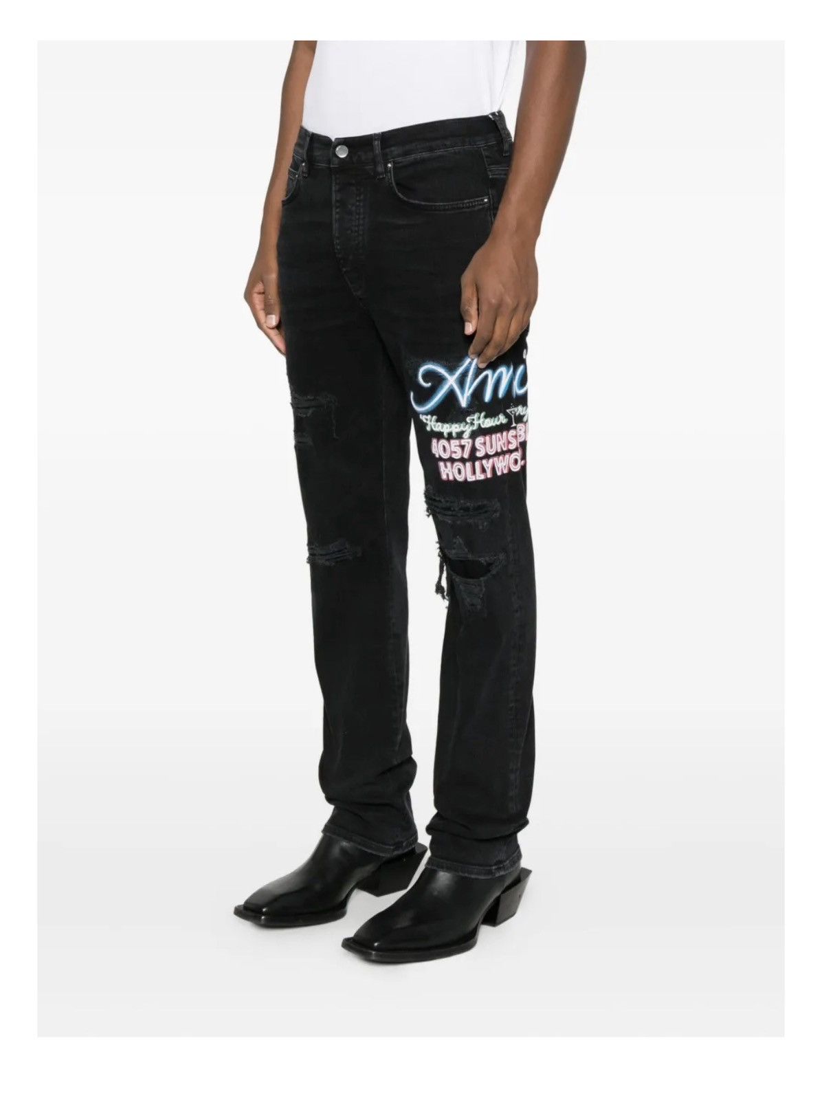 Amiri AMIRI distressed embroidered jeans Size US 36 / EU 52 - 3 Thumbnail