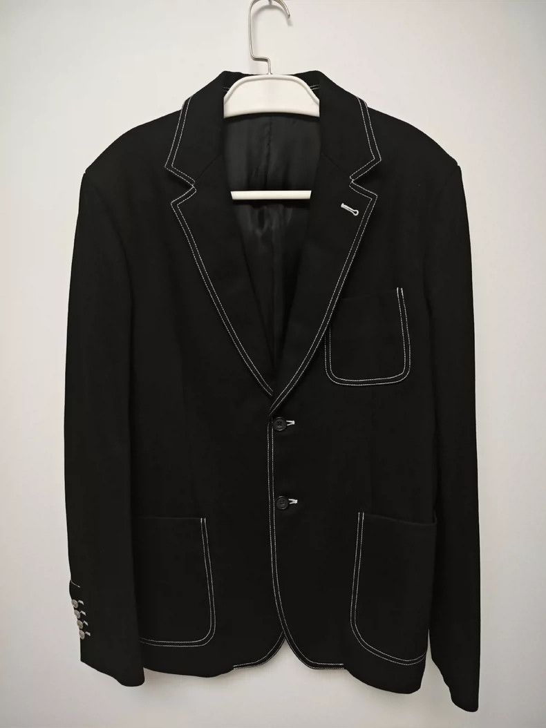 Alexander McQueen Alexander McQUEEN size 46 Black visible thread single brea Size 46S - 1 Thumbnail