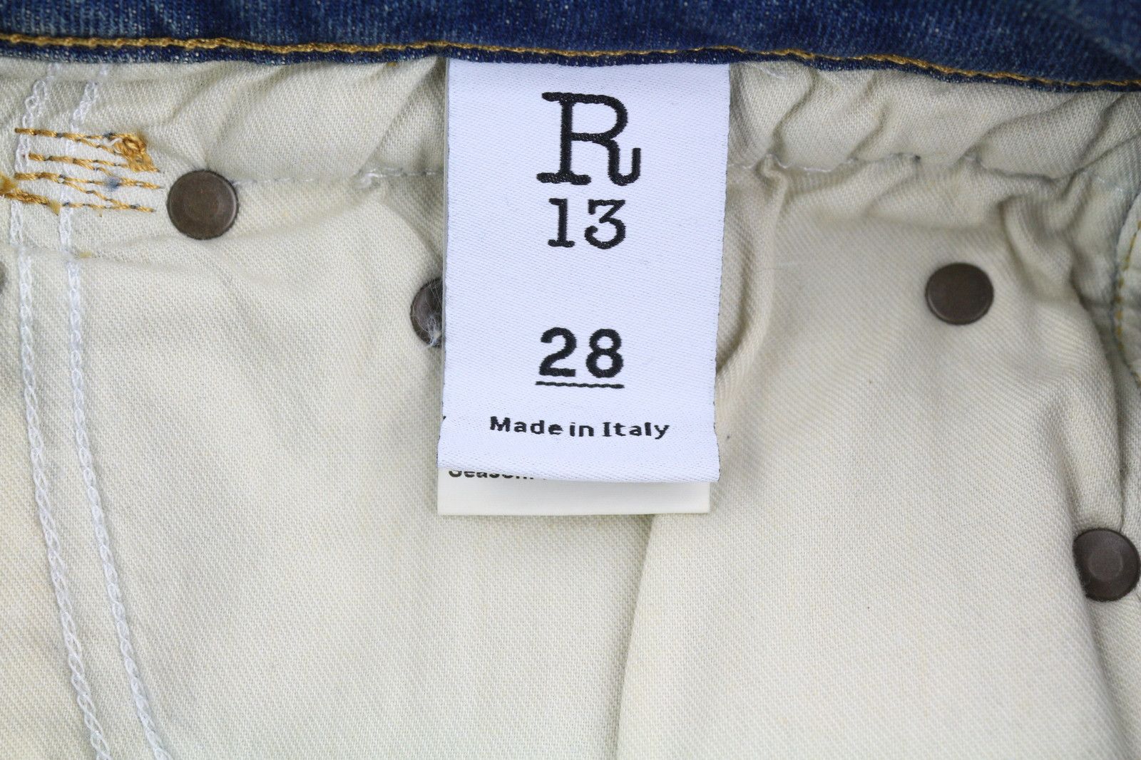 R13 BOY STRAIGHT 28 Cropped Washed Kelly Stretch 84489 Size 28" / US 6 / IT 42 - 9 Thumbnail