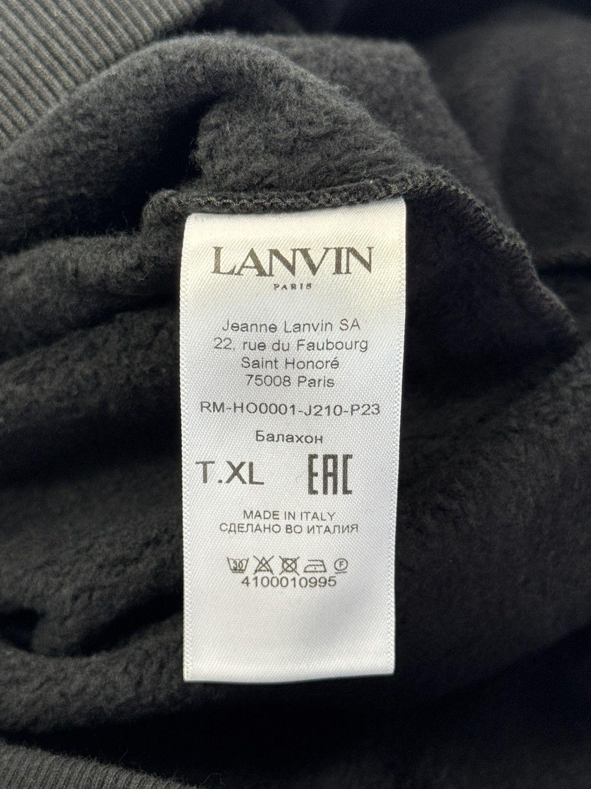 Lanvin LOGO EMBROIDERED HOODIE Size US XL / EU 56 / 4 - 4 Thumbnail
