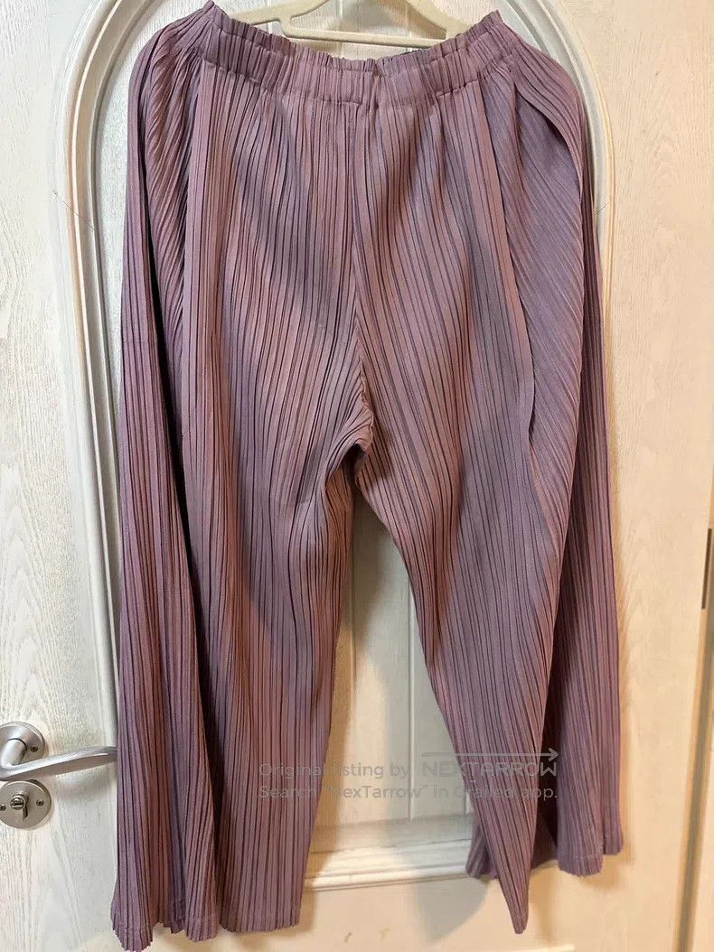 Issey Miyake Issey Miyake size:3 Pink Wide-leg Pants Size 31" - 2 Thumbnail