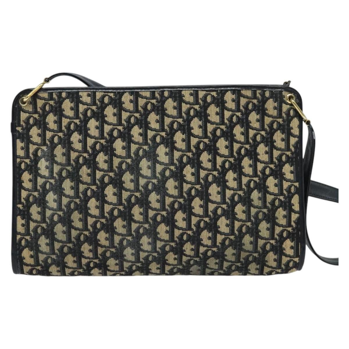 Dior DIOR Trotter Canvas Shoulder Bag Navy Gold Size ONE SIZE - 3 Thumbnail