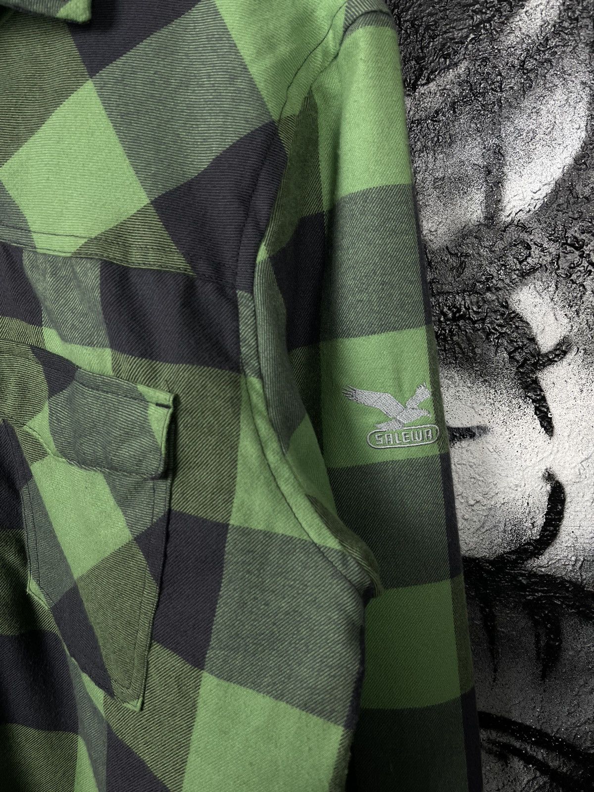 SALEWA Salewa Polarlite Outdoor Plaid Green Fleece Overshoot Jacket Men’s Size XXL Size US XXL / EU 58 / 5 - 7 Thumbnail