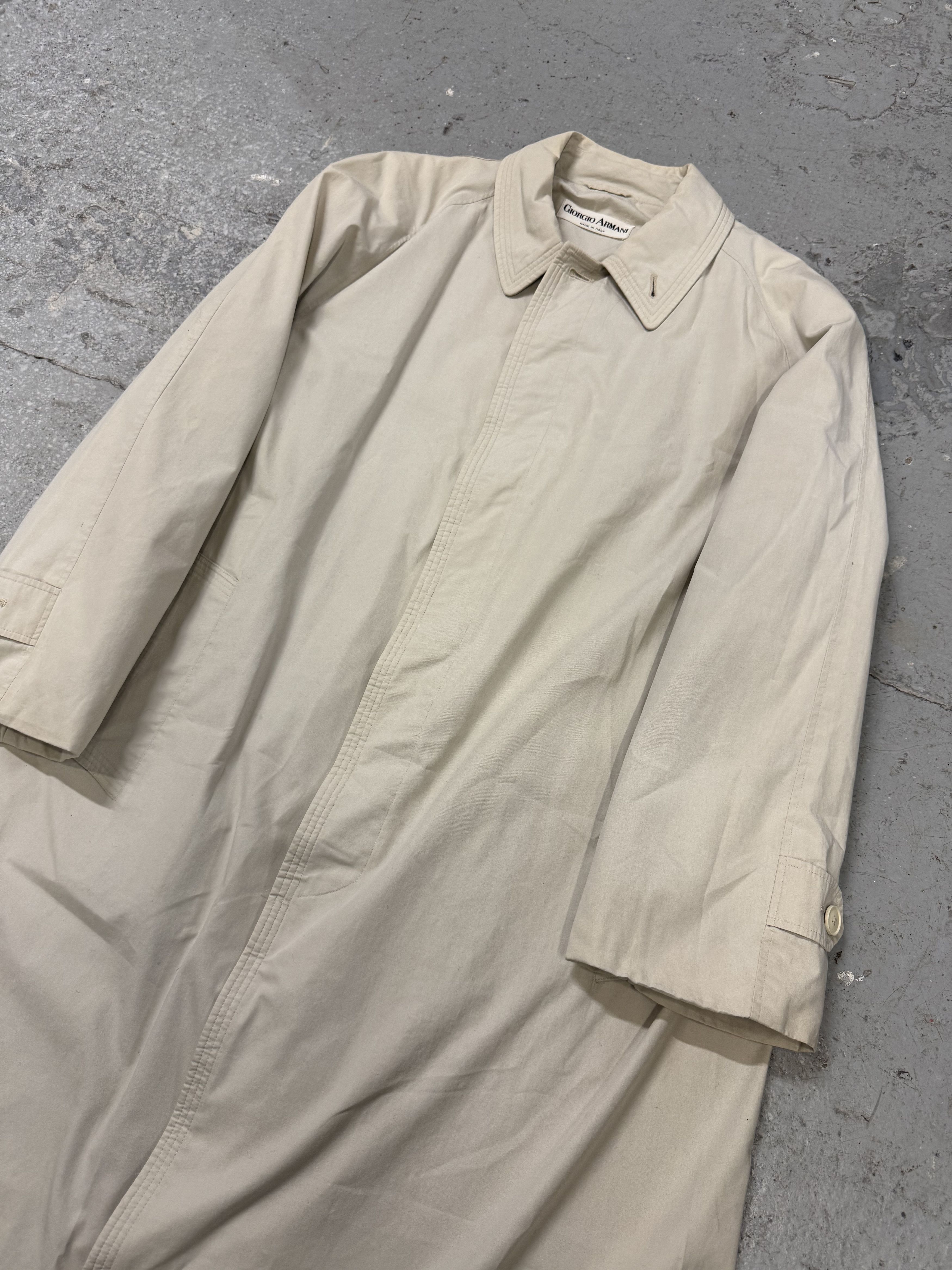 Giorgio Armani × Vintage 1990s Giorgio Armani Beige Trench Coat Size US M / EU 48-50 / 2 - 2 Thumbnail