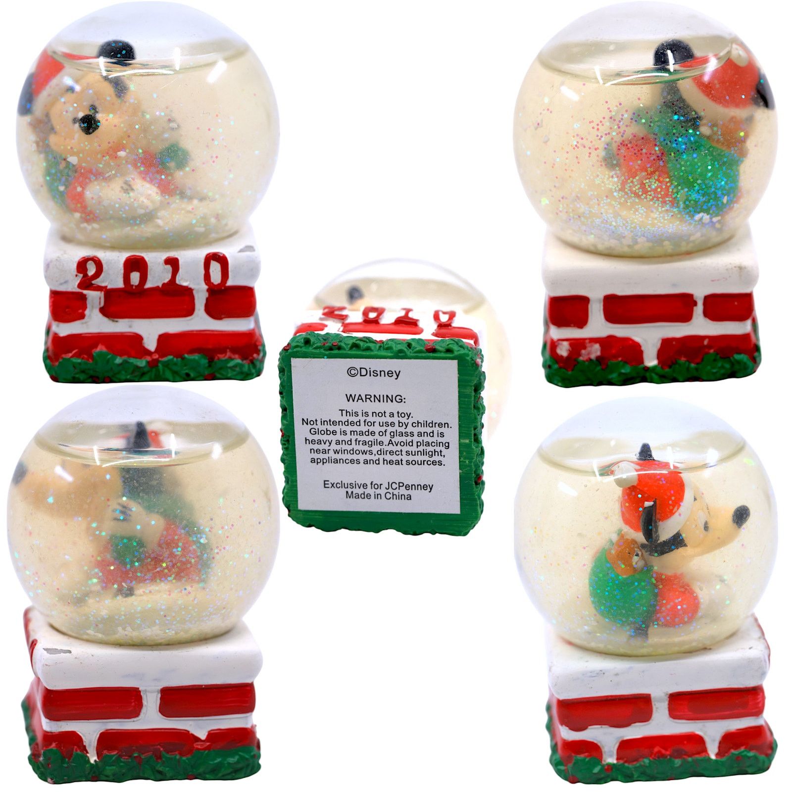 Disney Mickey Mouse Santa Chimney JCPenny Snow Globe 2002 & 2010 Size ONE SIZE - 6 Thumbnail