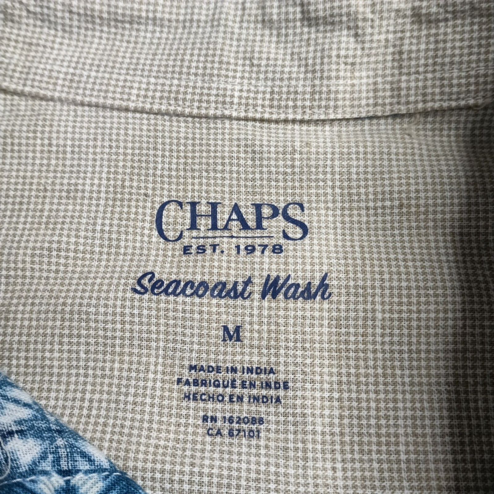 Chaps Chaps Seacoast Wash Linen Woven Shirt Men M Spring Lake Blue Size US M / EU 48-50 / 2 - 3 Thumbnail