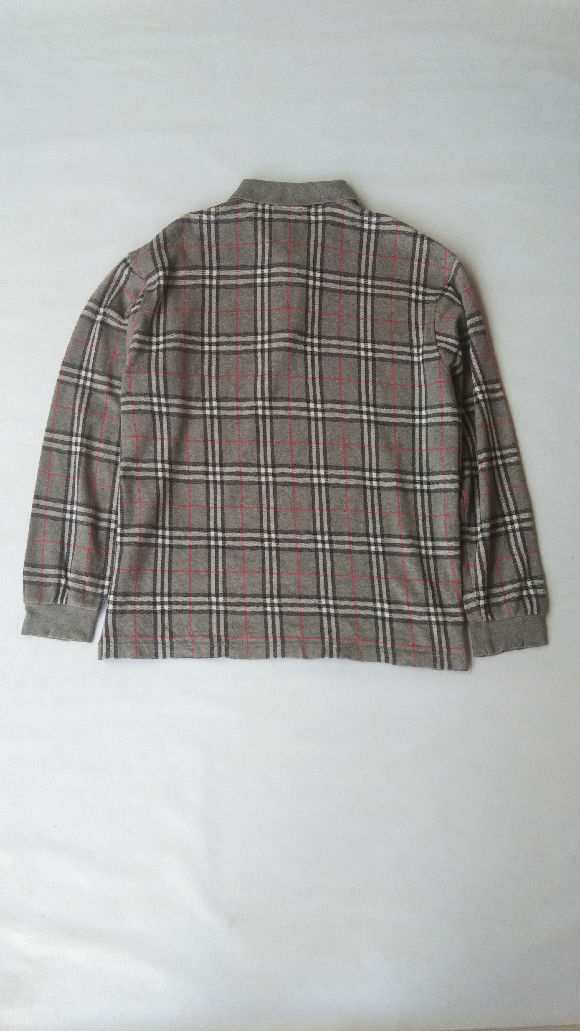 Burberry × Vintage Vtg Burberrys nova check grey long poloshirr Size US M / EU 48-50 / 2 - 8 Thumbnail