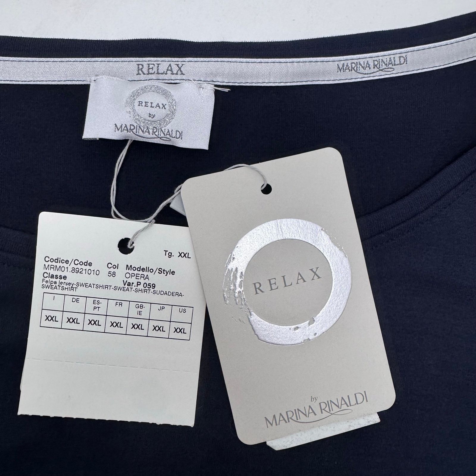 Marina Rinaldi Marina Rinaldi Opera Cotton Blend Shirt Navy Nautical US 24 Size 4XL / US 24-26 - 5 Thumbnail
