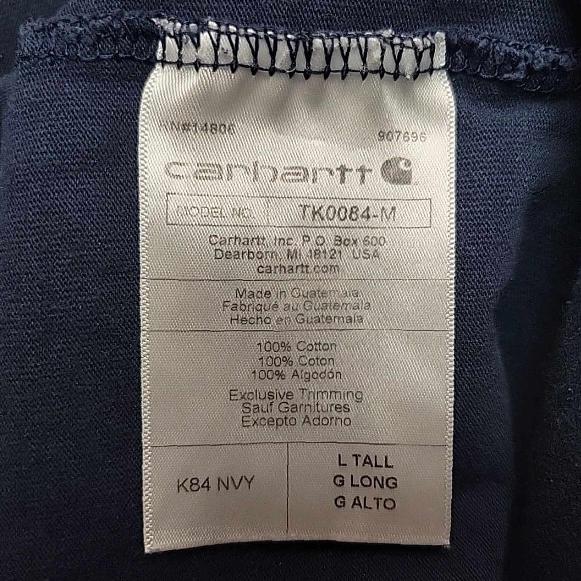 Carhartt VINTAGE Carhartt Shirt Mens LT Navy Henley Loose Fit Crewneck Button Work TEE K84 Size US L / EU 52-54 / 3 - 6 Thumbnail