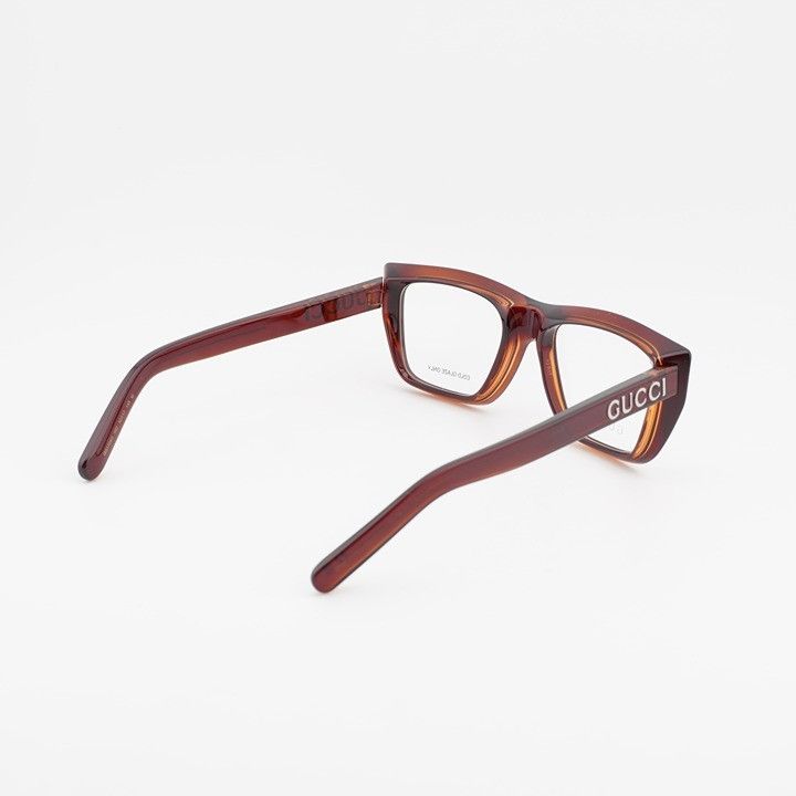 Gucci Gucci GG1724O 002 Eyeglasses Dark Havana 52mm Square Frame Size ONE SIZE - 3 Thumbnail