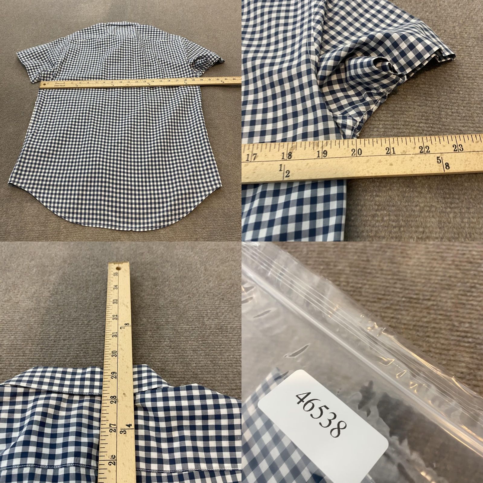 Theory Theory Shirt Mens Small Navy Gingham Short Sleeve Button-Down PS Zack G934747 Size US S / EU 44-46 / 1 - 8 Thumbnail