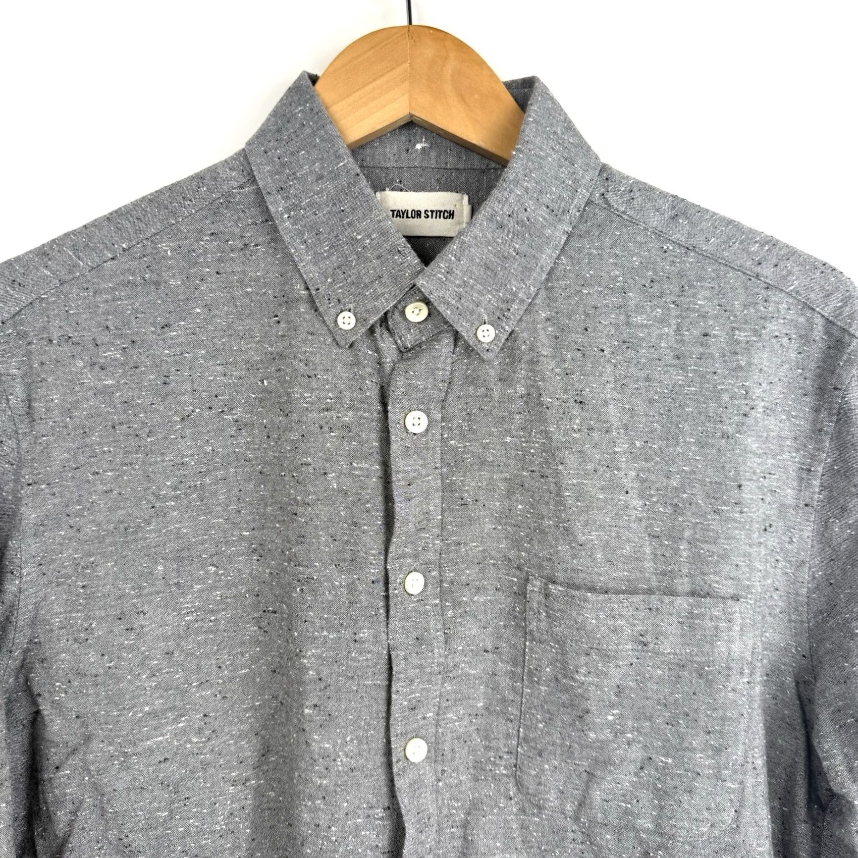 Taylor Stitch Taylor Stitch Shirt Mens 42 Button-Up Gray Long Sleeve Cotton Linen Organic Classic Casual Travel Size US XL / EU 56 / 4 - 2 Thumbnail