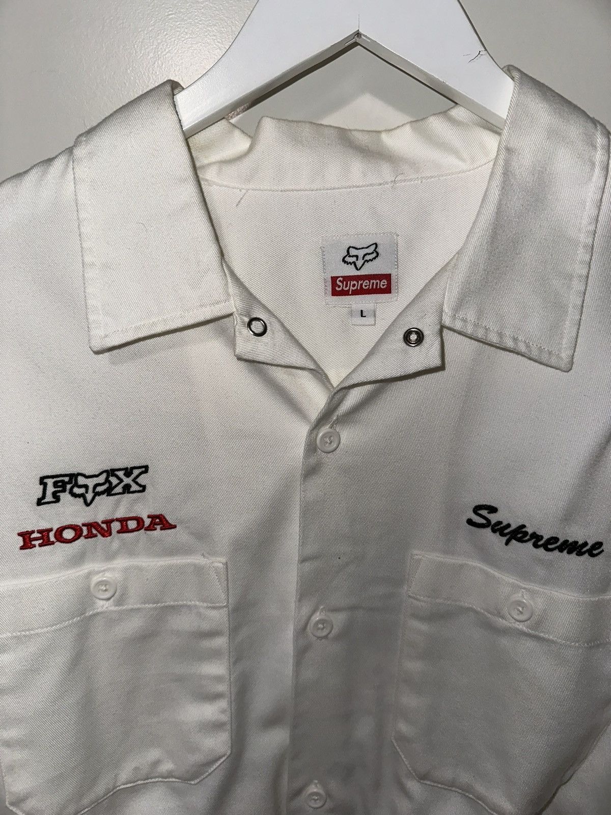 Supreme Supreme Honda Fox Racing Work Shirt - White Size Large | Grailed