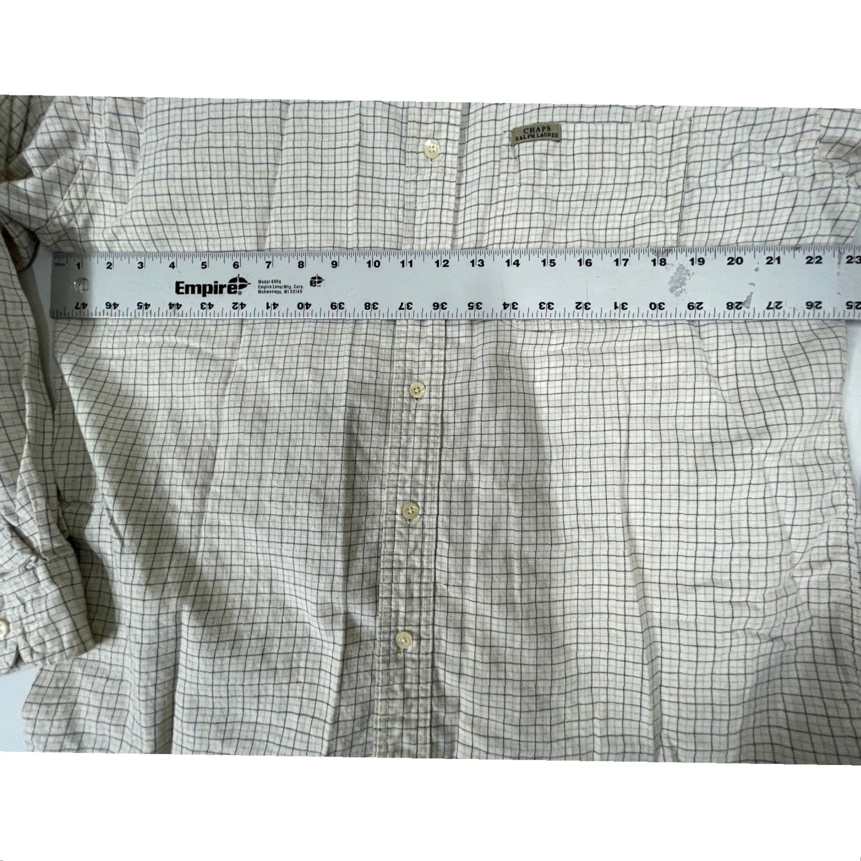 Chaps VINTAGE Chaps Ralph Lauren Men L Plaid Shirt Beige Blue 90s Cotton Button-Down Shirt Mens L Regular Cotton Plaid 90s Preppy Vintage Size US L / EU 52-54 / 3 - 5 Thumbnail