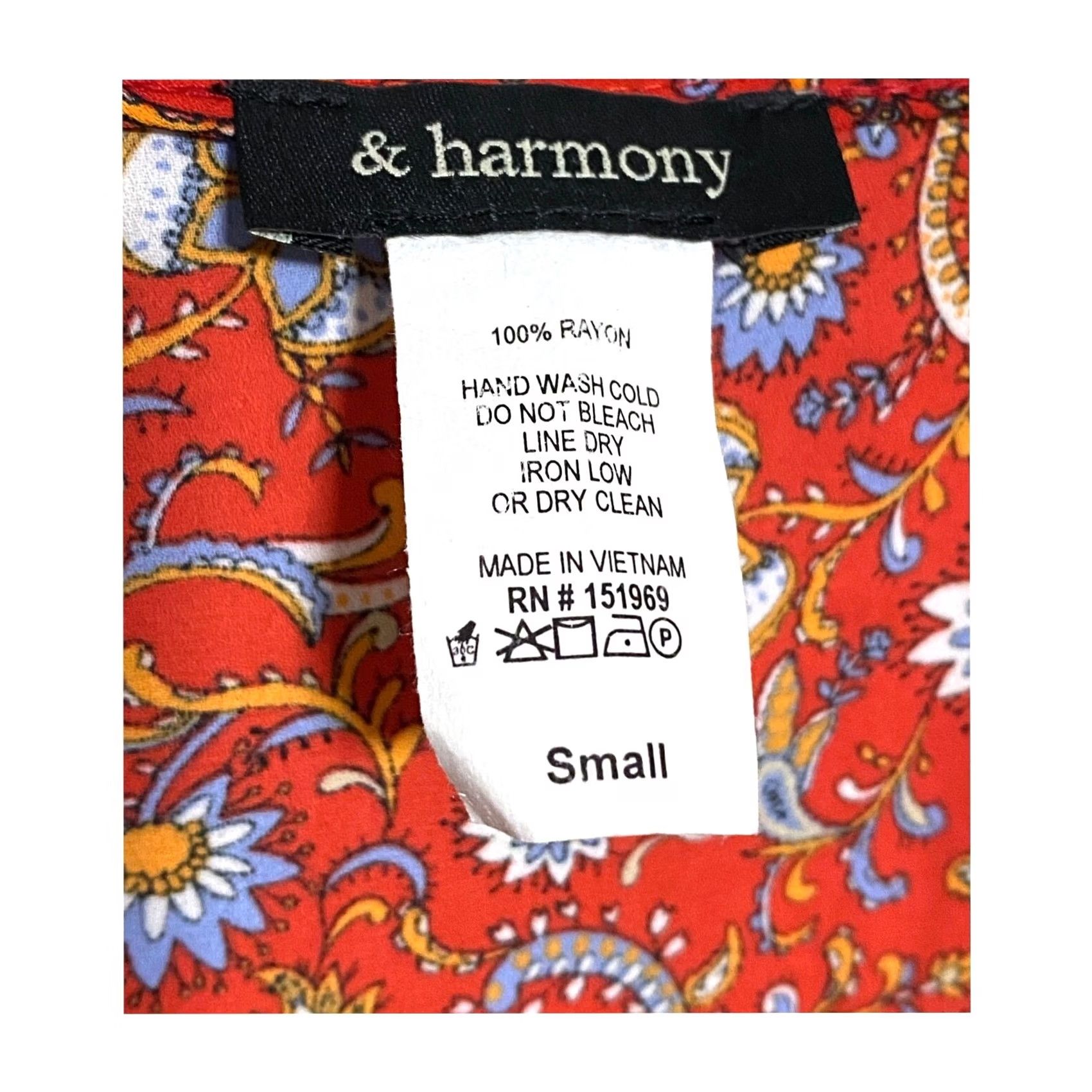 Harmony Red Paisley Floral V Neck Wrap Dress Womens S Tie Waist Boho Chic Summer Rayon Size S / US 4 / IT 40 - 6 Thumbnail