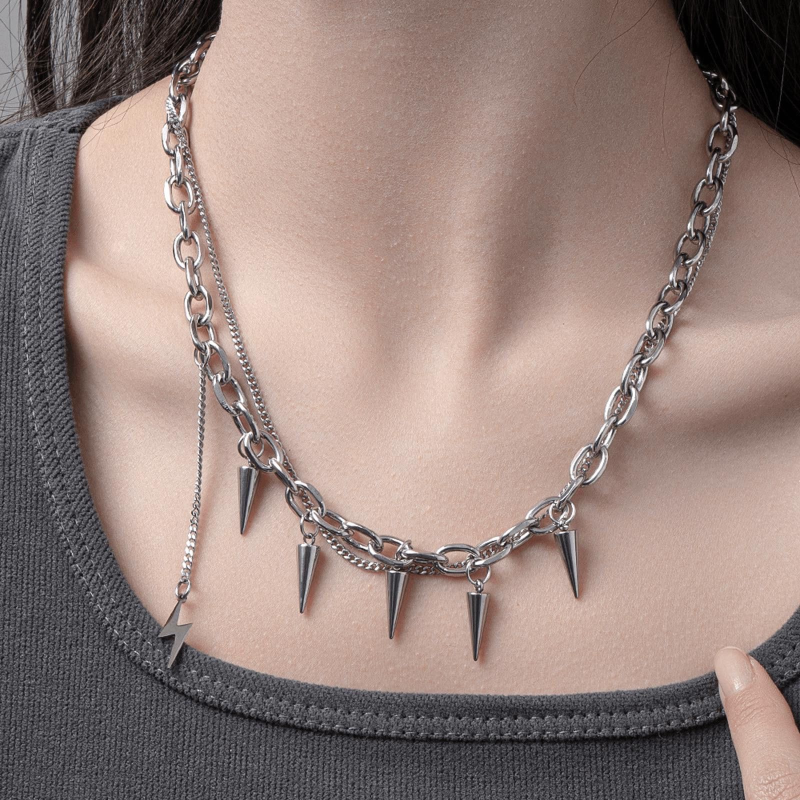 Other Spike Chain Link Necklace Size ONE SIZE - 1 Thumbnail