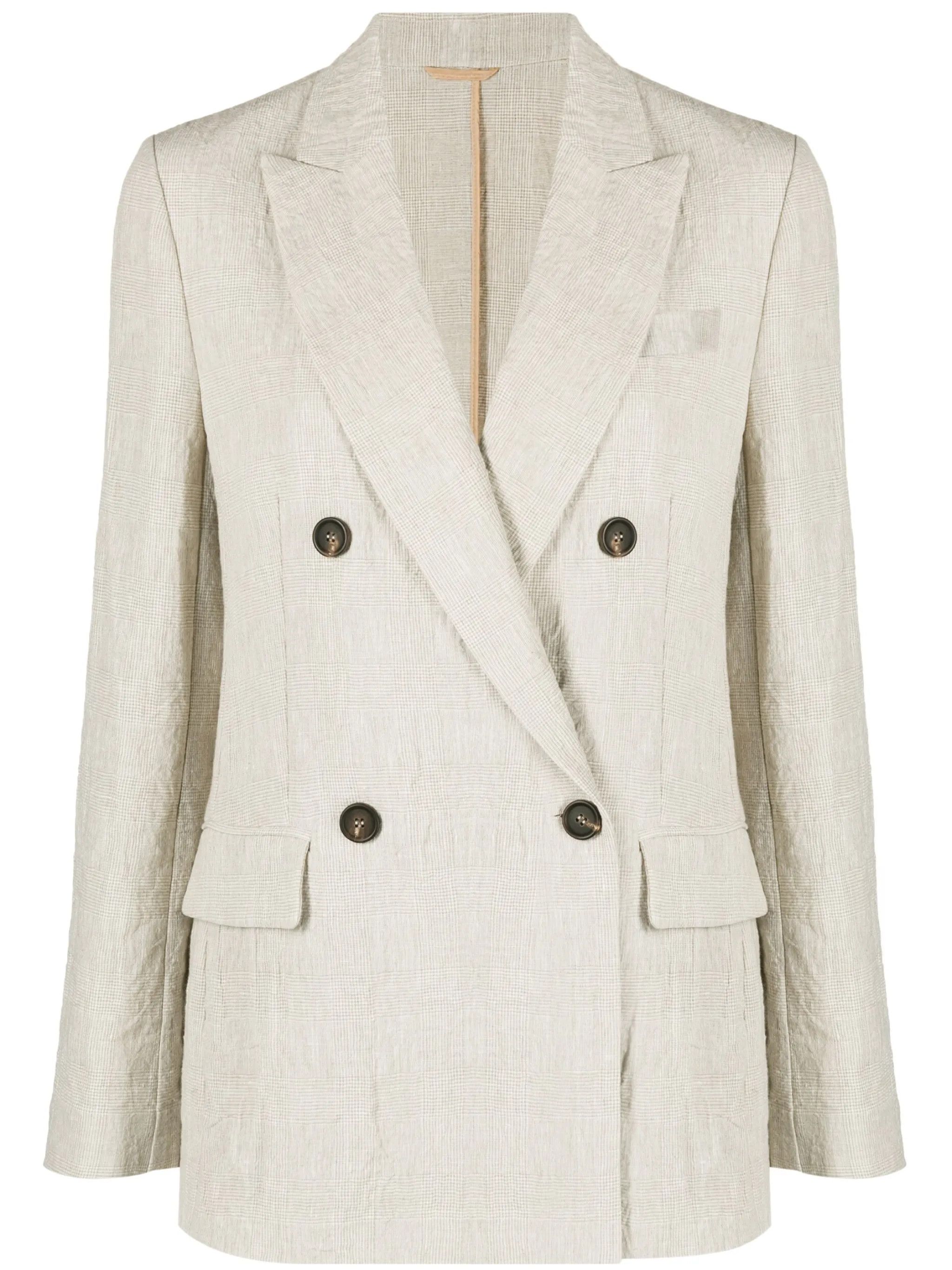 Brunello Cucinelli o1y0725 Blazer in Light Gray Size M / US 6-8 / IT 42-44 - 1 Thumbnail